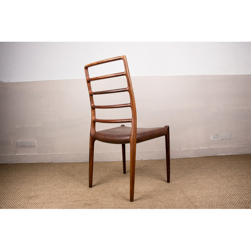 Set of 4 vintage Danish chairs in Rio rosewood by Niels Otto Moller