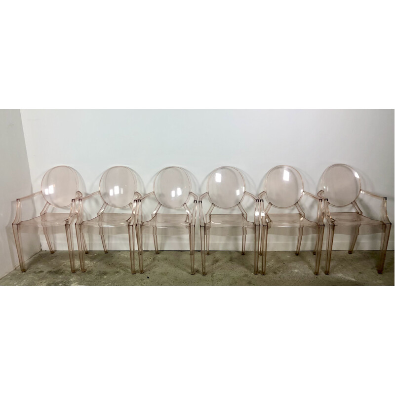 Set van 6 vintage Louis Ghost fauteuils van Philippe Starck voor Kartell