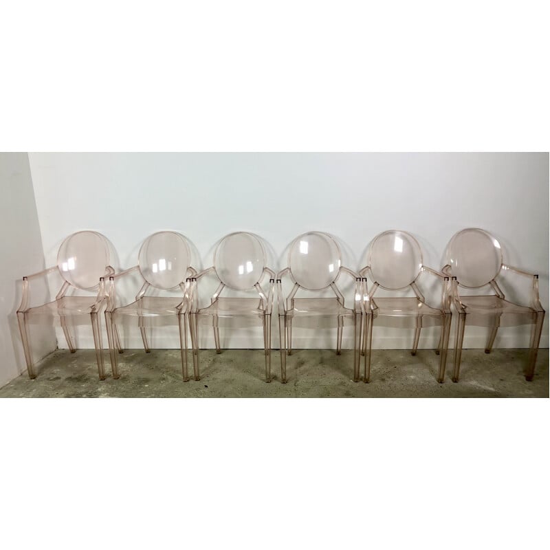 Set of 6 vintage Louis Ghost armchairs by Philippe Starck for Kartell