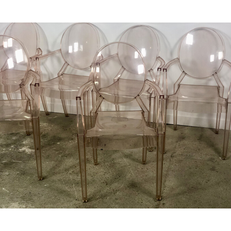 Juego de 6 sillones vintage Louis Ghost de Philippe Starck para Kartell