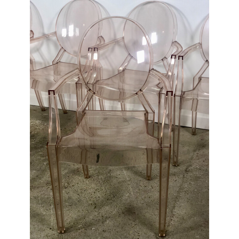 Lot de 6 fauteuils vintage Louis Ghost de Philippe Starck pour Kartell