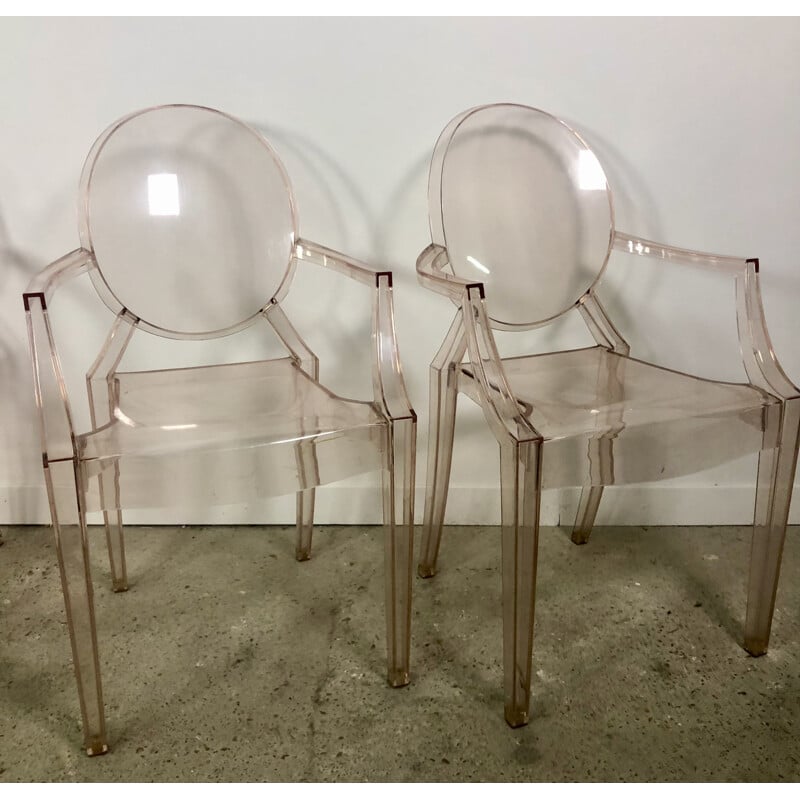 Lot de 6 fauteuils vintage Louis Ghost de Philippe Starck pour Kartell