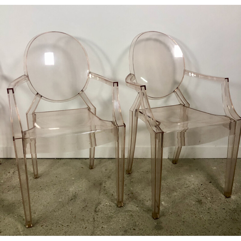 Set van 6 vintage Louis Ghost fauteuils van Philippe Starck voor Kartell