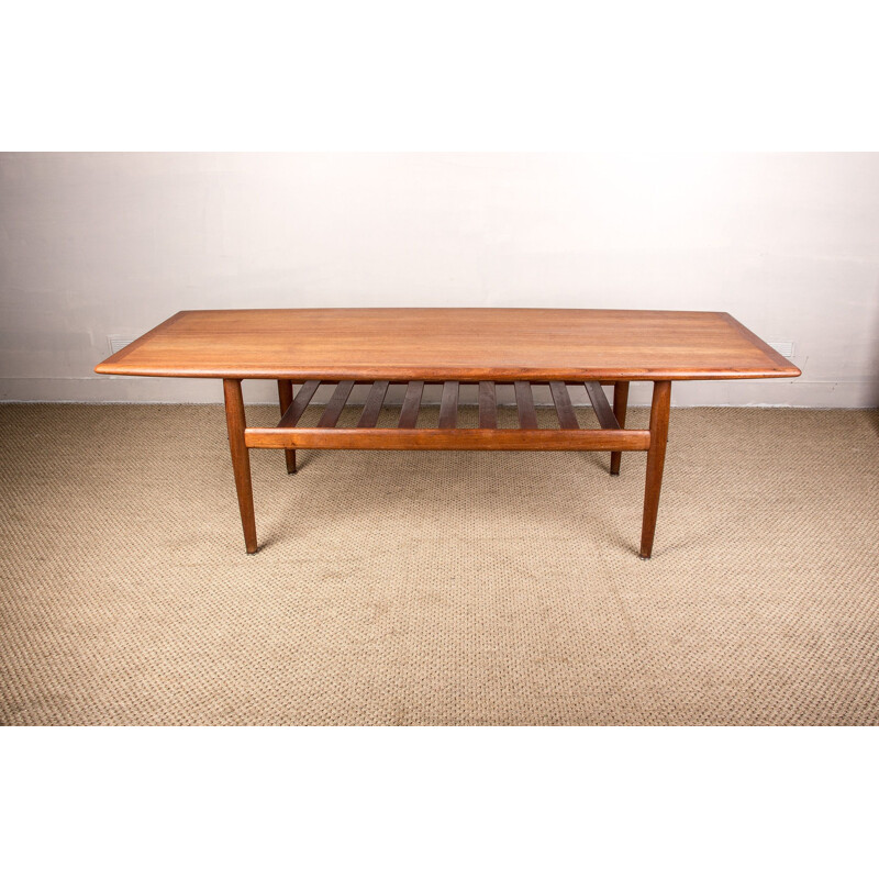 Mesa de centro vintage de teca de Grete Jalk para Glostrup Mobelfabrik, Dinamarca 1960