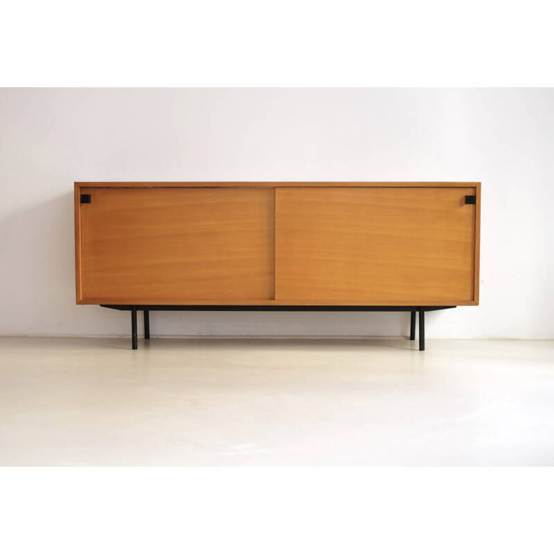 French Meubles TV sideboard in elm, Alain RICHARD - 1950s