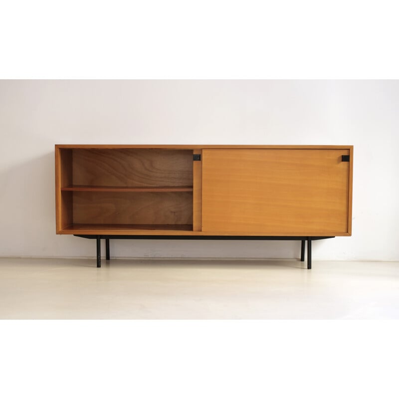 French Meubles TV sideboard in elm, Alain RICHARD - 1950s