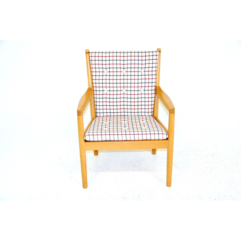 Vintage beukenhouten fauteuil van Hans Wegner voor Fritz Hansen, 1980