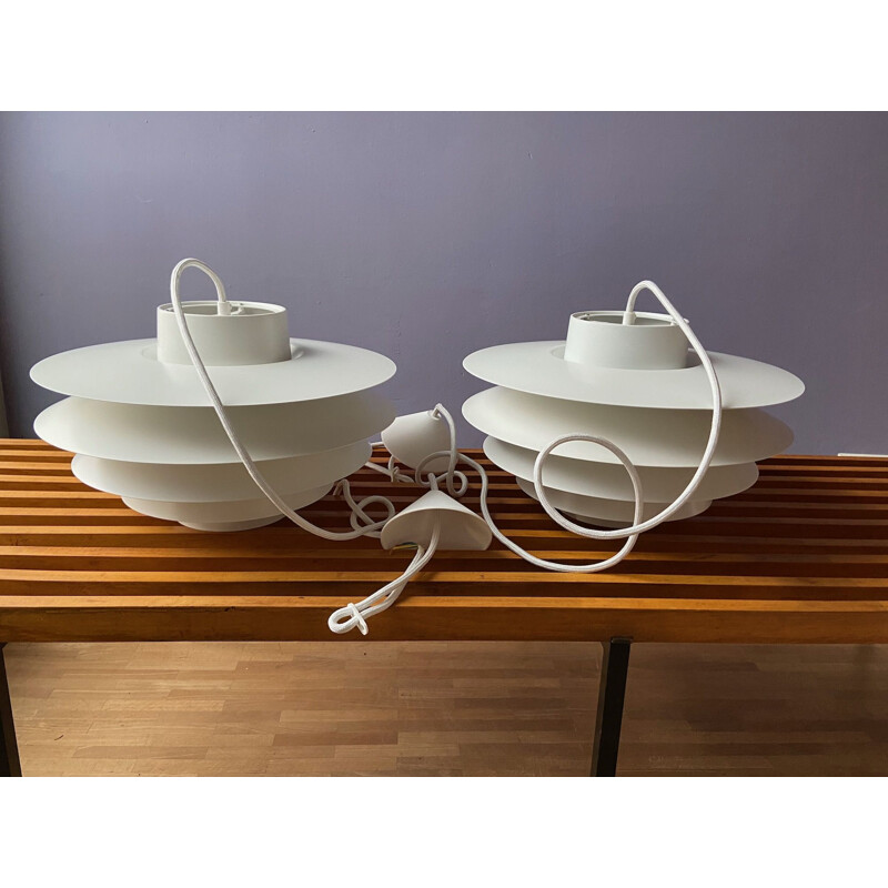 Pair of vintage pendant lamps by Sven Middelboe Verona for Nordisk Solar, Denmark