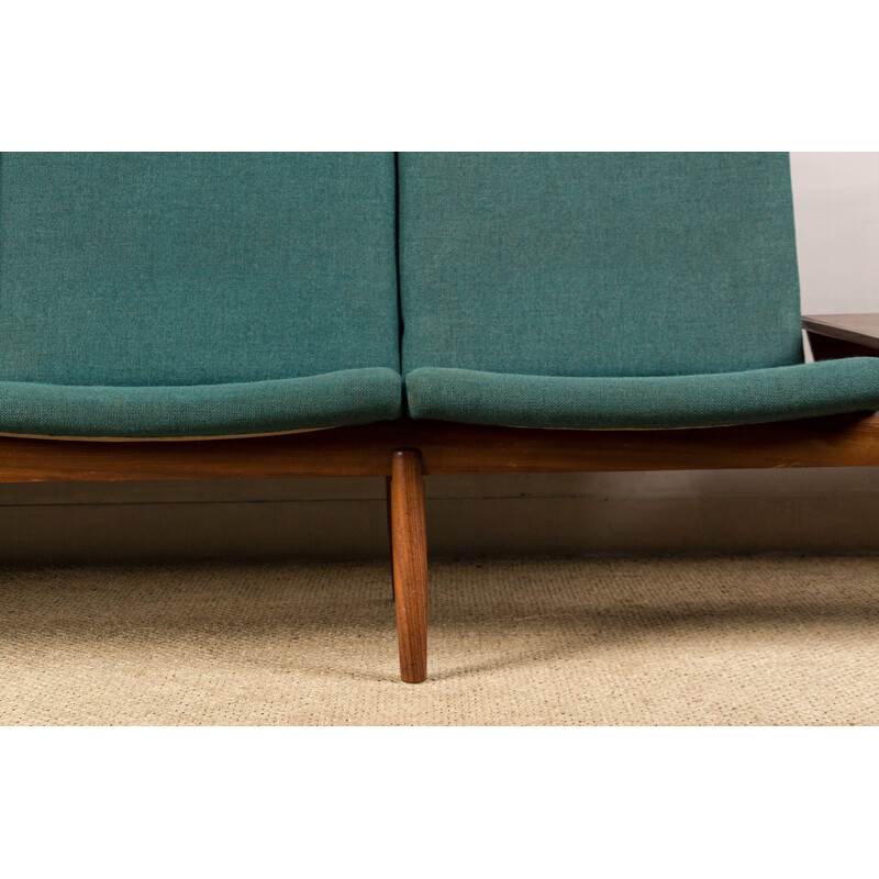 Scandinavian vintage 3-seater modular sofa in teak and fabric by Gunnar Sørlie for Karl Sørlie & Sønner