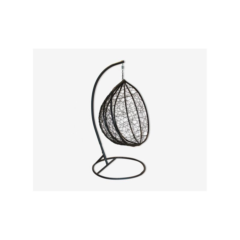 Vintage egg-shaped hanging armchair