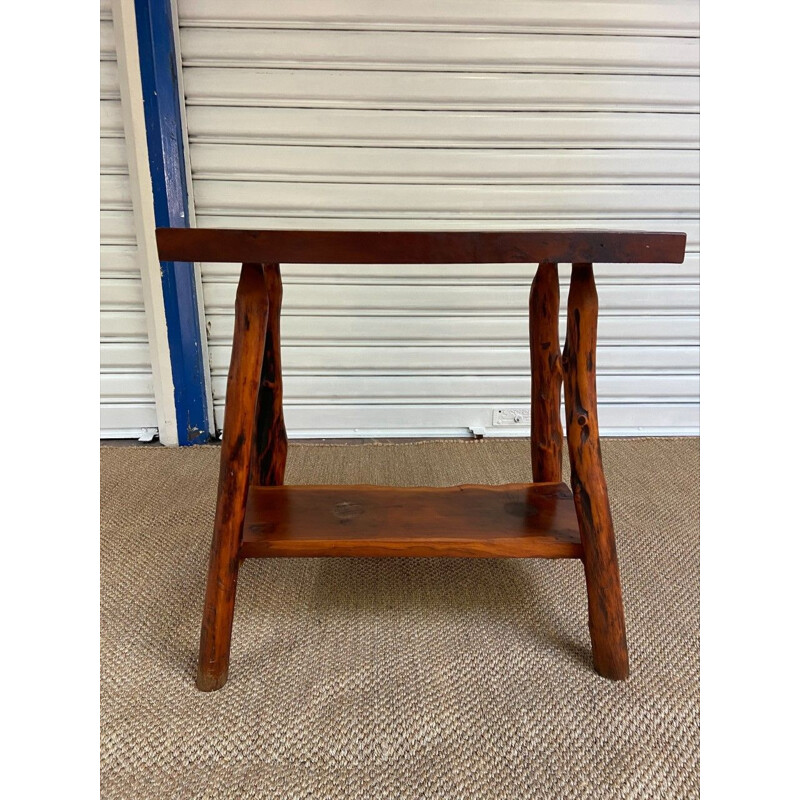 Vintage Brutalist oakwood console, 1950