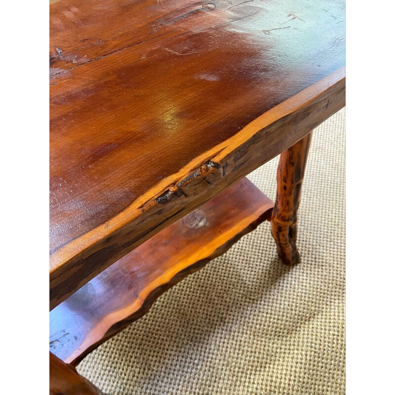 Vintage Brutalist oakwood console, 1950