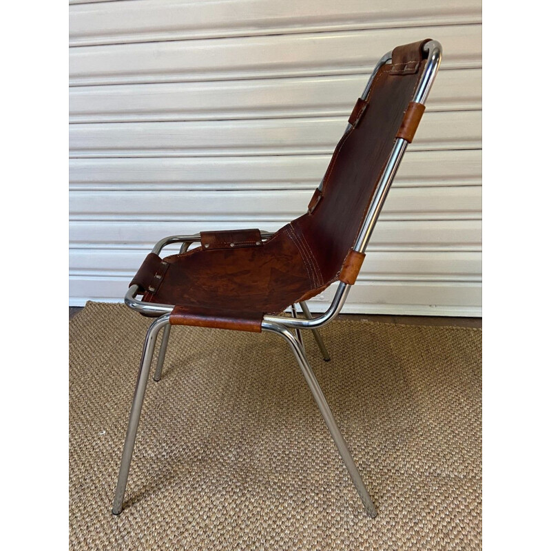 Vintage Les Arcs leather chair for Charlotte Perriand, 1969