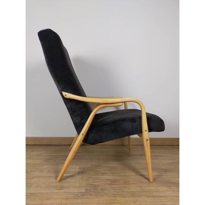 Paar vintage beukenhouten fauteuils van Antonin Susam voor Ton, 1950