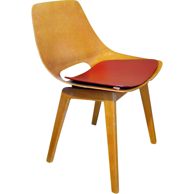 Steiner "Tonneau" chair in wood, Pierre GUARICHE - 1954