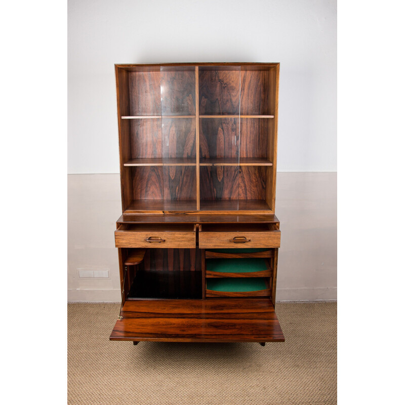 Vintage Danish highboard in two modular bodies in rosewood by Ejvind.A.Johansson for Ivan Gern, 1960