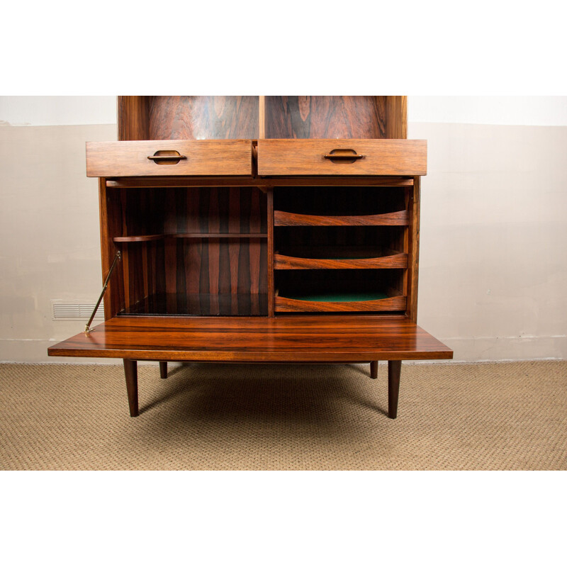 Vintage Danish highboard in two modular bodies in rosewood by Ejvind.A.Johansson for Ivan Gern, 1960