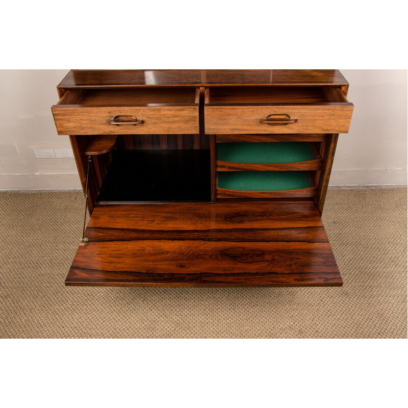 Vintage Danish highboard in two modular bodies in rosewood by Ejvind.A.Johansson for Ivan Gern, 1960