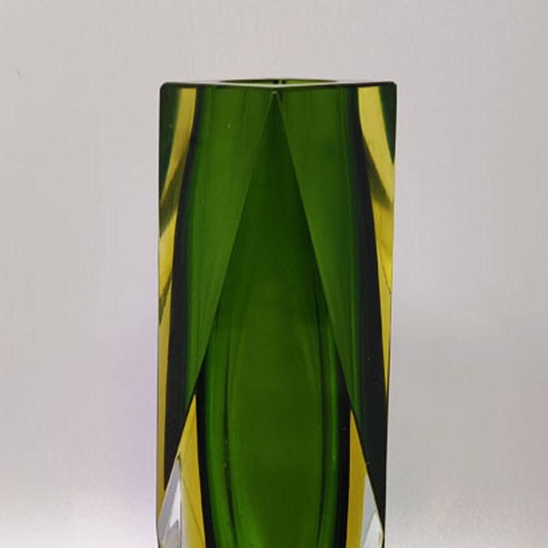 Vintage green vase by Flavio Poli for Seguso, Italy 1960s