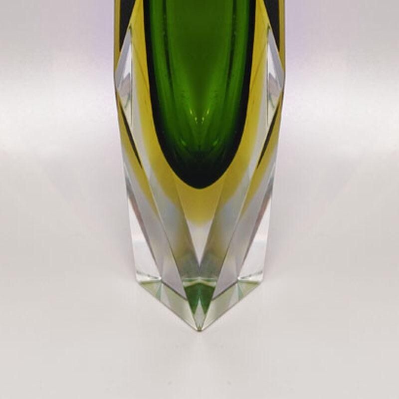 Vintage green vase by Flavio Poli for Seguso, Italy 1960s