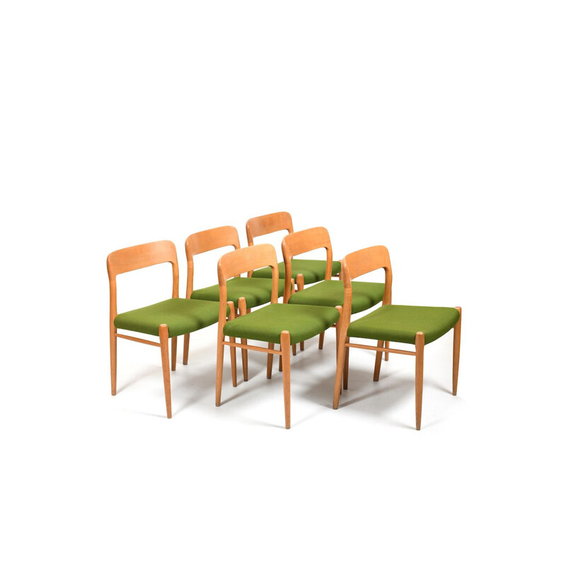 Ensemble de 6 chaises danoises vintage par Niels Otto Møller pour J.L. Møllers Møbelfabrik, 1960
