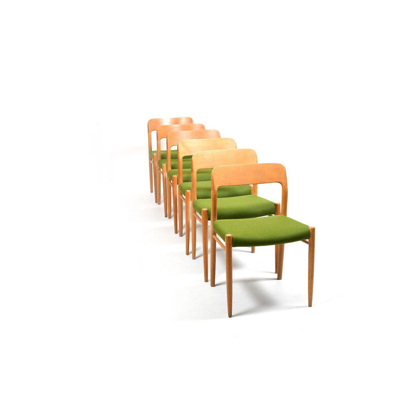 Ensemble de 6 chaises danoises vintage par Niels Otto Møller pour J.L. Møllers Møbelfabrik, 1960