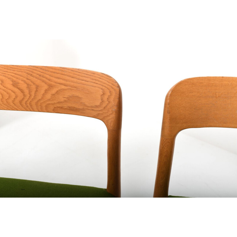 Conjunto de 8 cadeiras verdes dinamarquesas vintage por Niels Otto Møller para J.L. Møbelfabrik Møbelfabrik, 1960