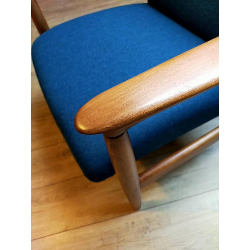 Pair of vintage beechwood armchairs by Hedmund Homa, 1960