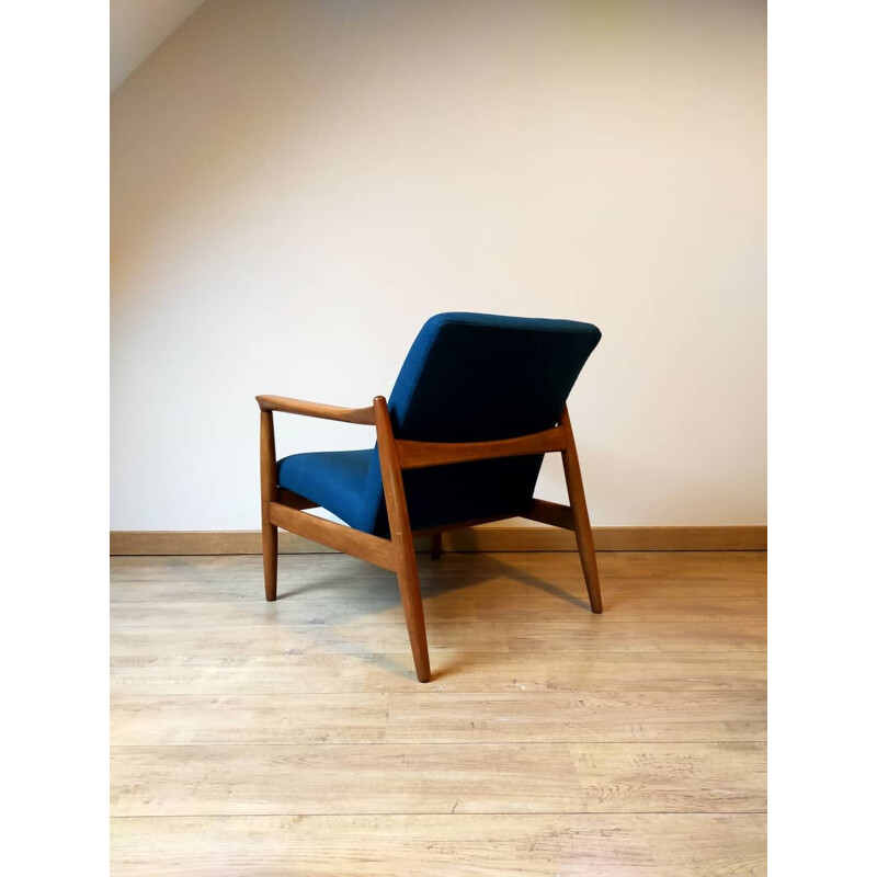 Pair of vintage beechwood armchairs by Hedmund Homa, 1960