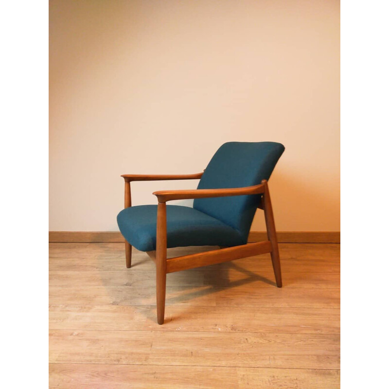 Paar vintage beukenhouten fauteuils van Hedmund Homa, 1960