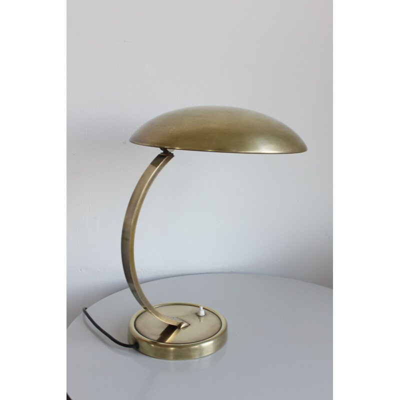 Vintage messing bureaulamp van Christian Dell voor Kaiser
