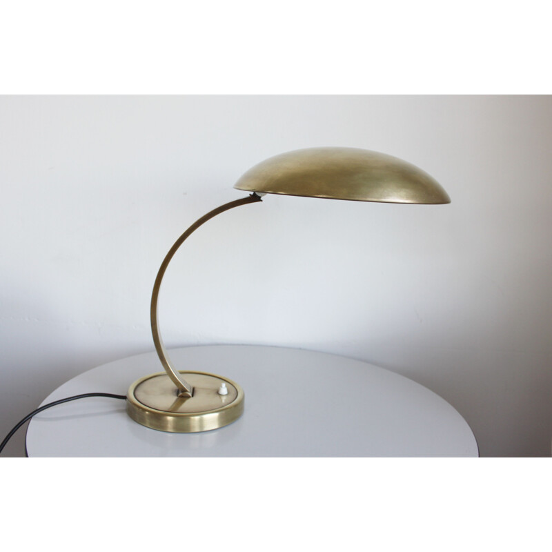 Vintage messing bureaulamp van Christian Dell voor Kaiser