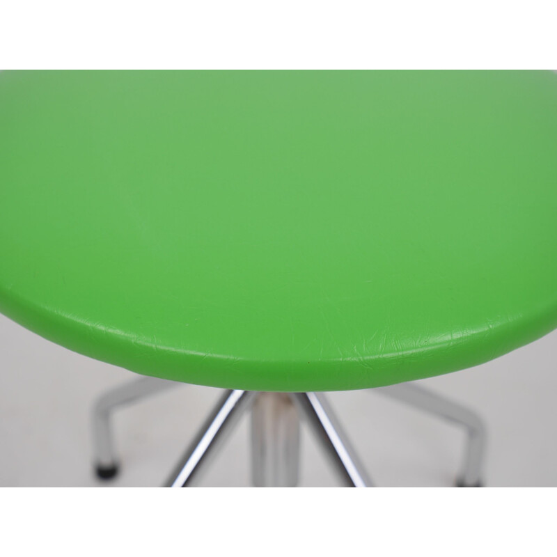 Vintage adjustable green metal stool, Germany 1970s