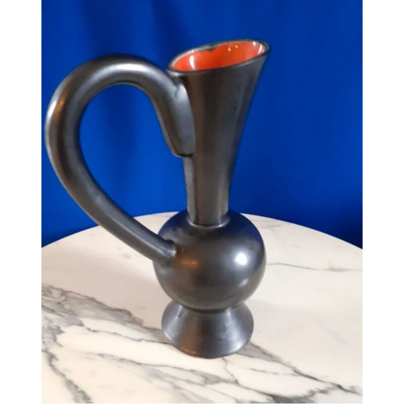 Vintage ceramic pitcher, France 1950