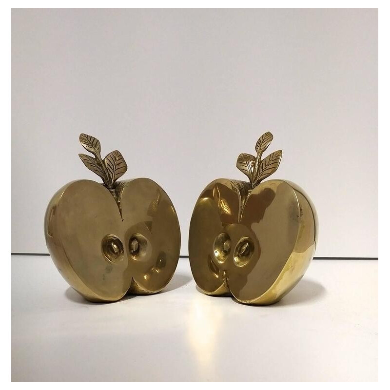 Pair of brass apples bookholder - 1970s