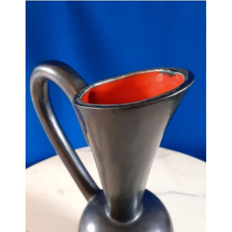 Vintage ceramic pitcher, France 1950