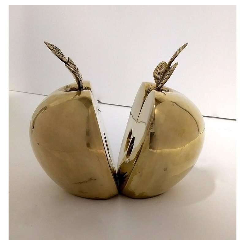 Pair of brass apples bookholder - 1970s