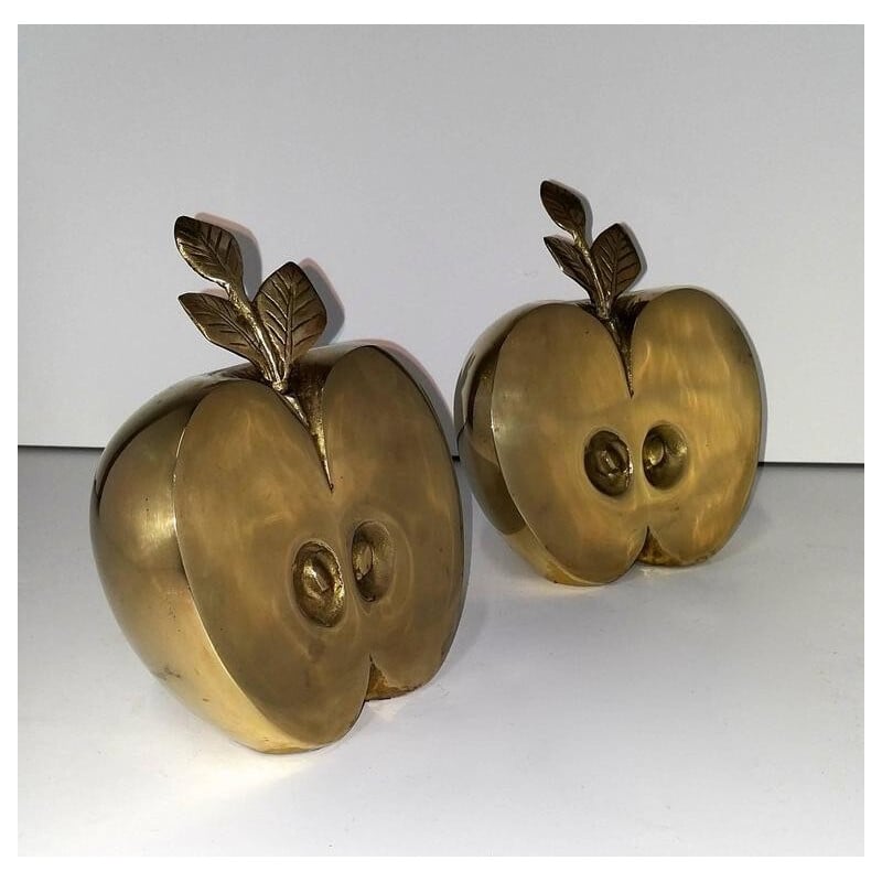 Pair of brass apples bookholder - 1970s