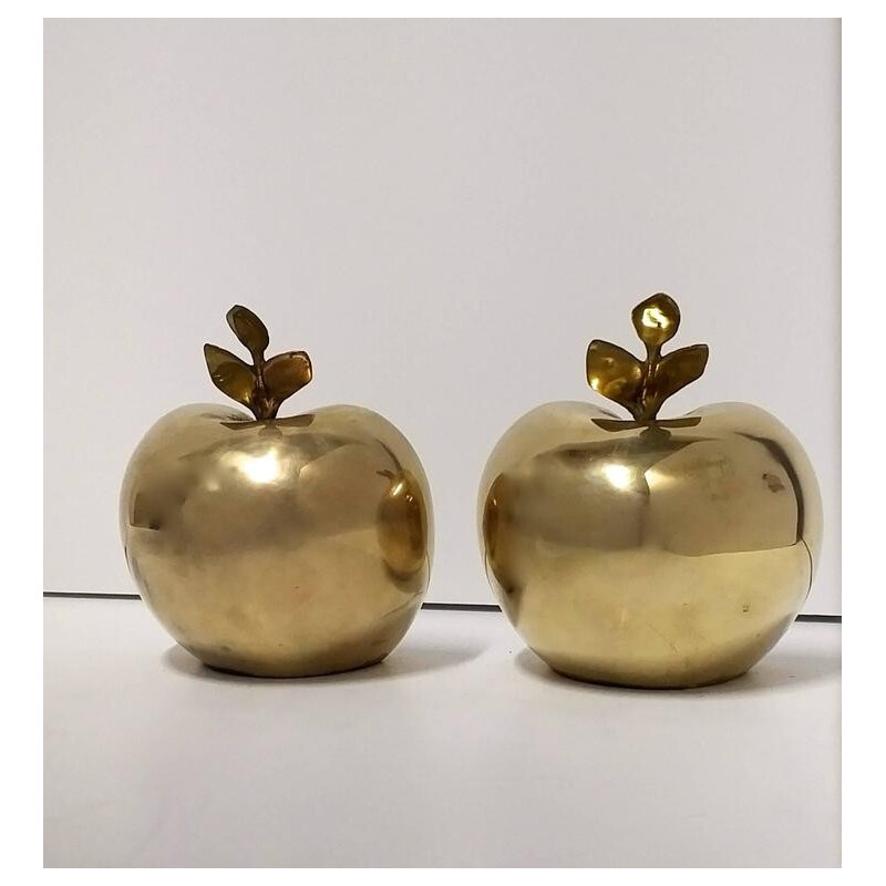 Pair of brass apples bookholder - 1970s