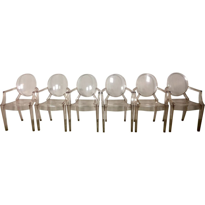 Conjunto de 6 poltronas Louis Ghost da vintage de Philippe Starck para Kartell