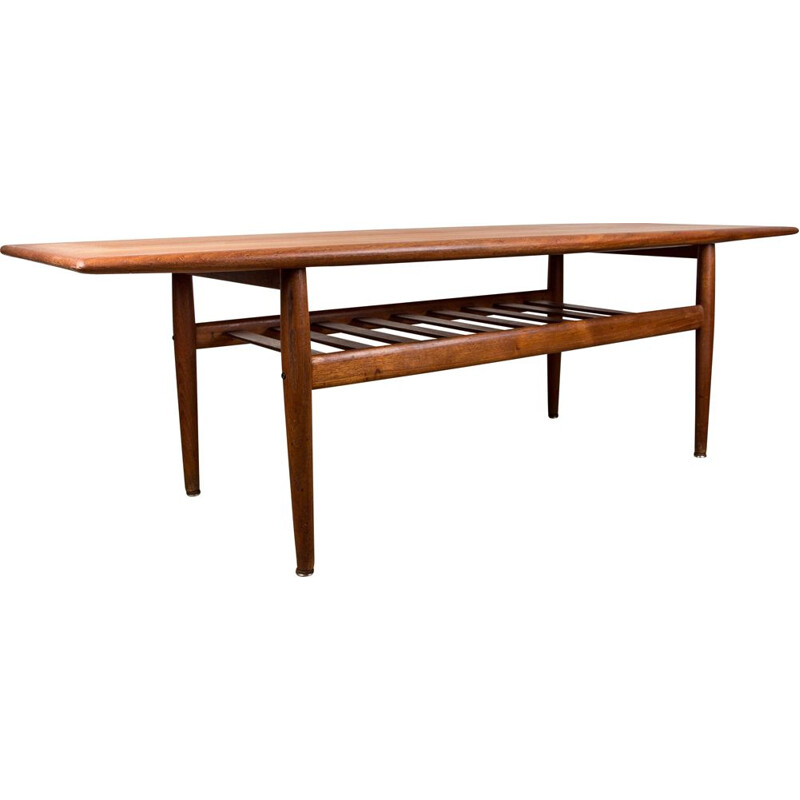 Mesa de centro vintage de teca de Grete Jalk para Glostrup Mobelfabrik, Dinamarca 1960