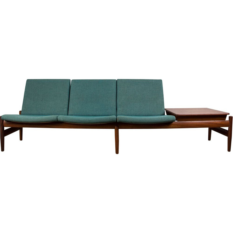 Scandinavian vintage 3-seater modular sofa in teak and fabric by Gunnar Sørlie for Karl Sørlie & Sønner