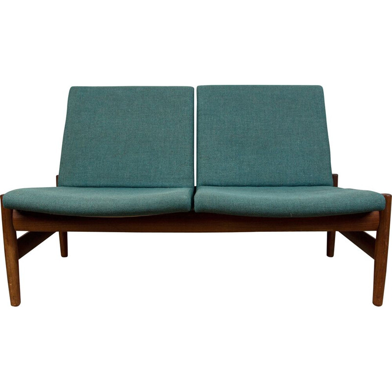 Vintage teak and fabric 2-seater modular sofa by Gunnar Sørlie for Karl Sørlie & Sønner Sarpsborg, 1960