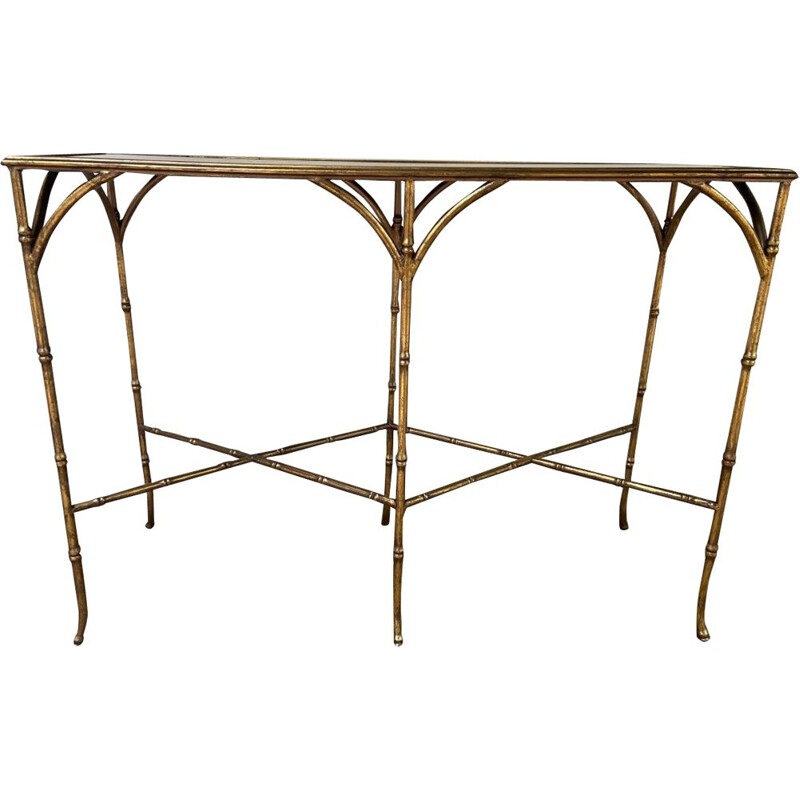 Vintage metal and glass console, 1990