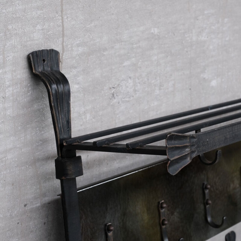 Vintage brutalist metal coat rack, Belgium 1970