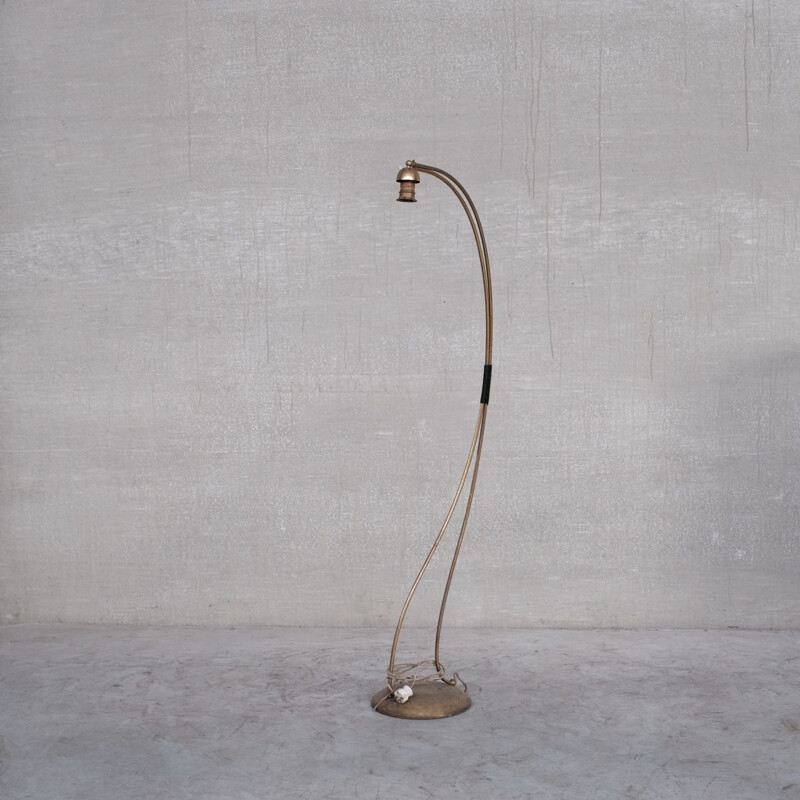 Vintage brass floor lamp, France 1960