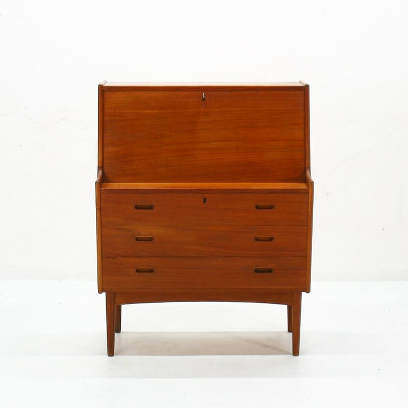 Vinde Møbler teak secretaire, A.W. IVERSEN - 1960s