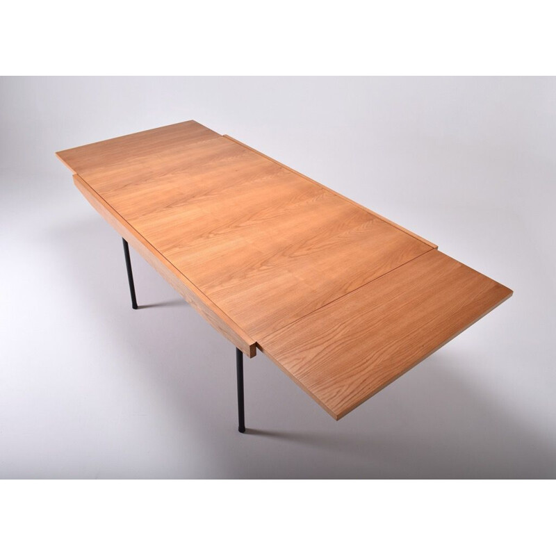 Vintage table with 2 extensions by Alain Richard, 1950