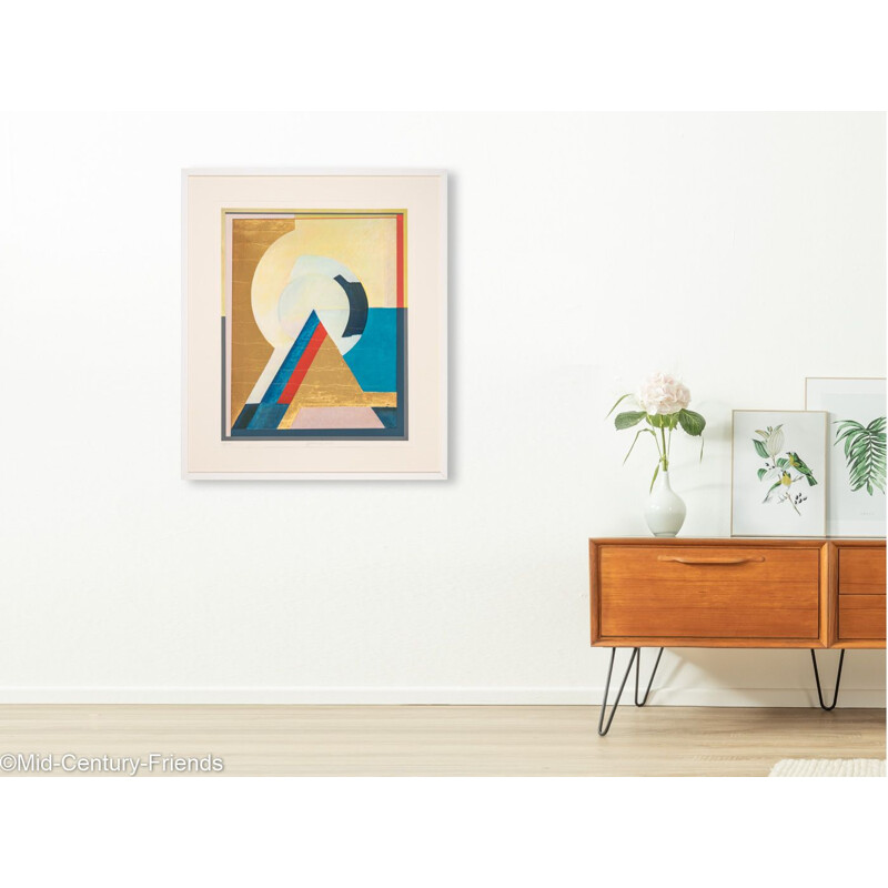 Vintage offset print "Pyramid" in a wooden frame, 1992