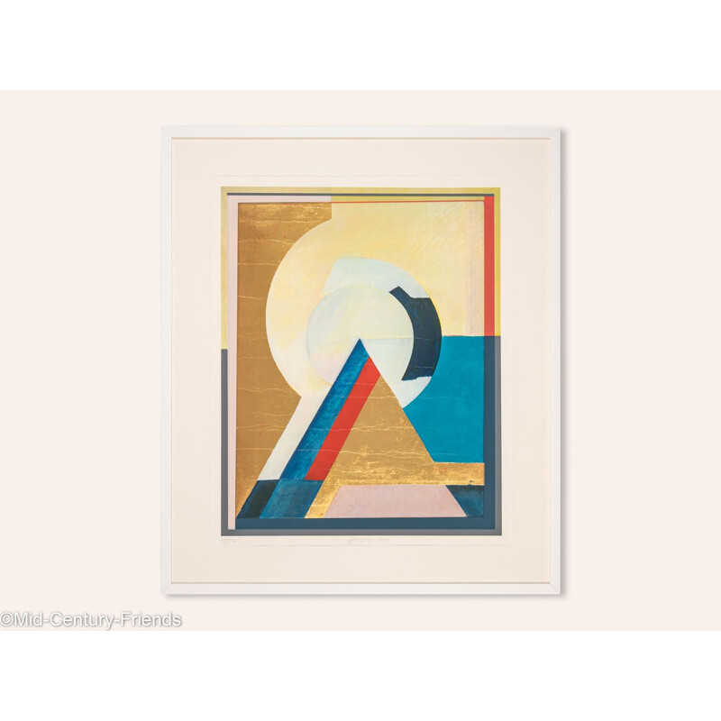 Vintage offset print "Pyramid" in a wooden frame, 1992
